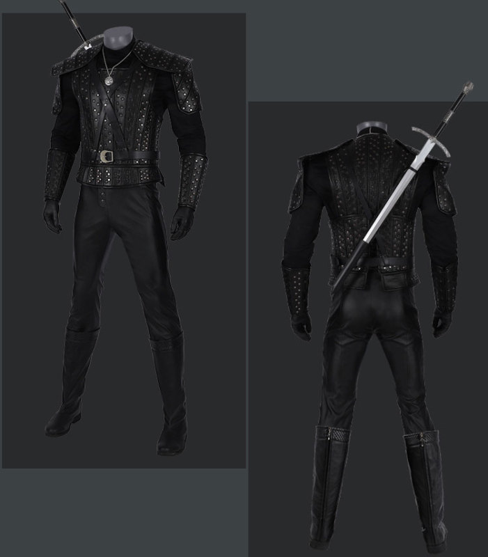 The Witcher 3 Cavill Geralt of Rivia Halloween Cosplay Costume Takerlama