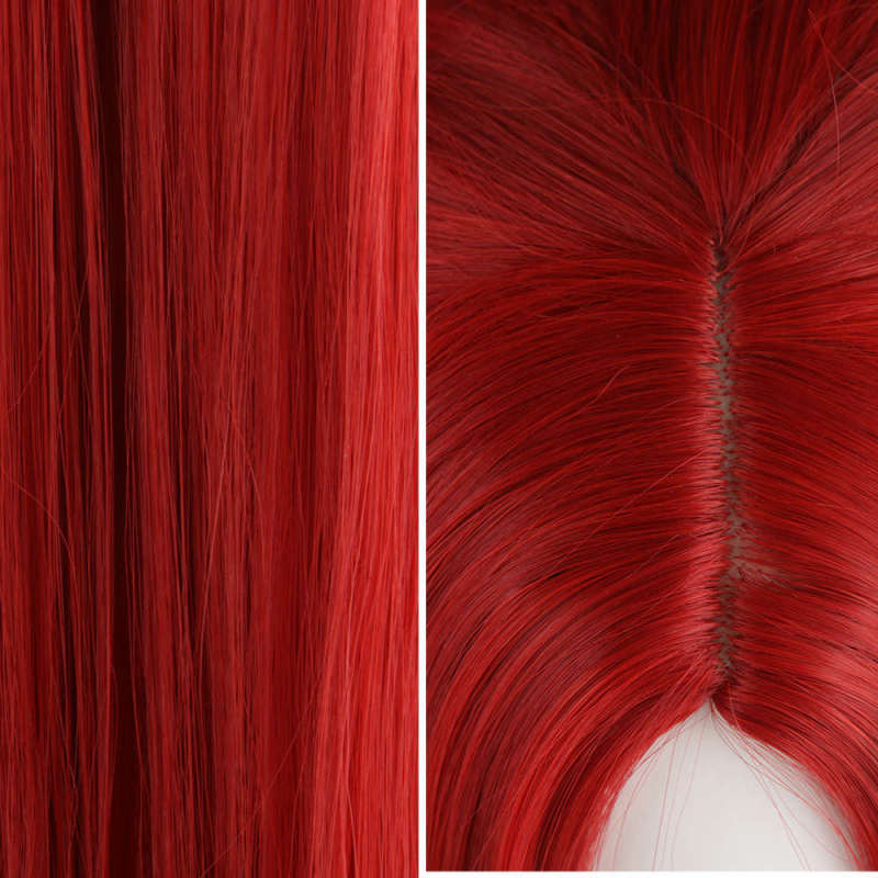 Sally Face Wig Halloween Sally Costume Straight Red Hair