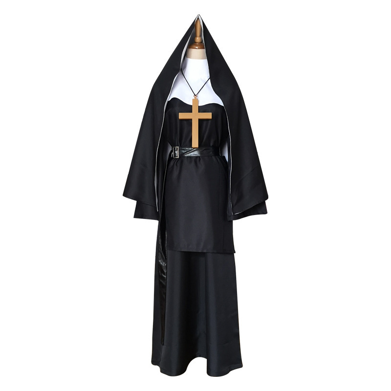 The Nun Demon Valak Halloween Cosplay Costume Dress Face Mask