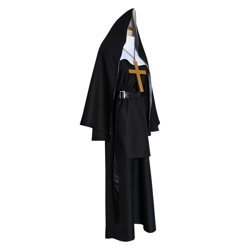 The Nun Demon Valak Halloween Cosplay Costume Dress Face Mask