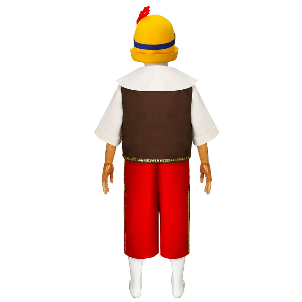 Kids Pinocchio 2022 Cosplay Costume With Hat Outfits-Takerlama