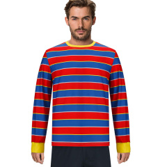 Sesame Street Ernie Cosplay Costume Striped Shirt