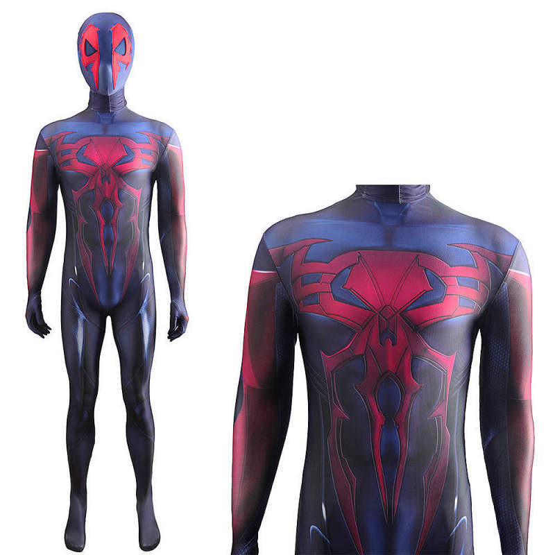 PS4 Spider-Man 2099 Black Suit Miles Morales Cosplay Costume-Takerlama