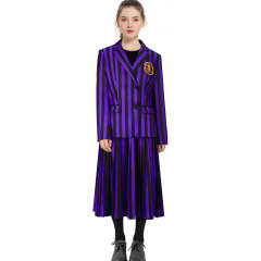 Purple School Uniform Addams Cosplay Costume In Stock-Takerlama