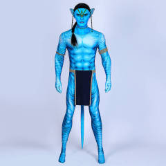 Avatar 2 Jake Sully Cosplay Costume Jumpsuit Mask Men In Stock Takerlama