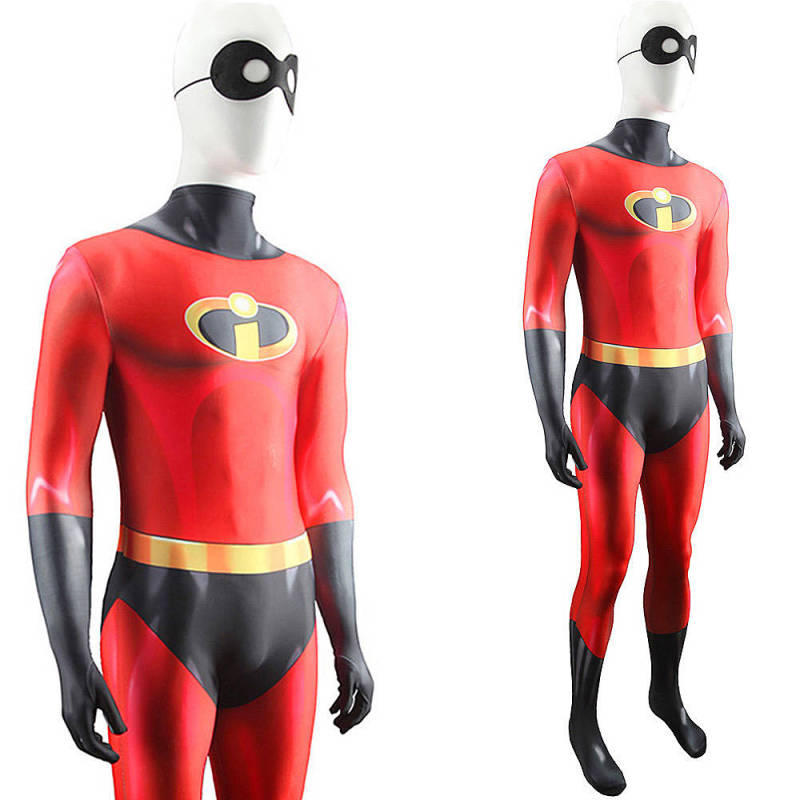 Mr.Incredible Bob Parr Cosplay Costume Disney The Incredibles Jumpsuit With Mask