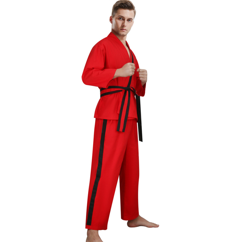 Cobra Kai Eagle Fang Karate Devon Lee Gi Cosplay Costume Red In Stock Takerlama