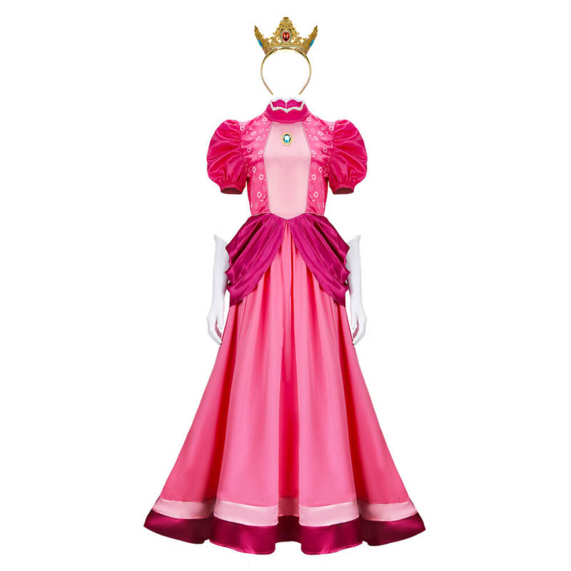 Deluxe Women Super Mario Princess Peach Cosplay Costume In Stock Takerlama