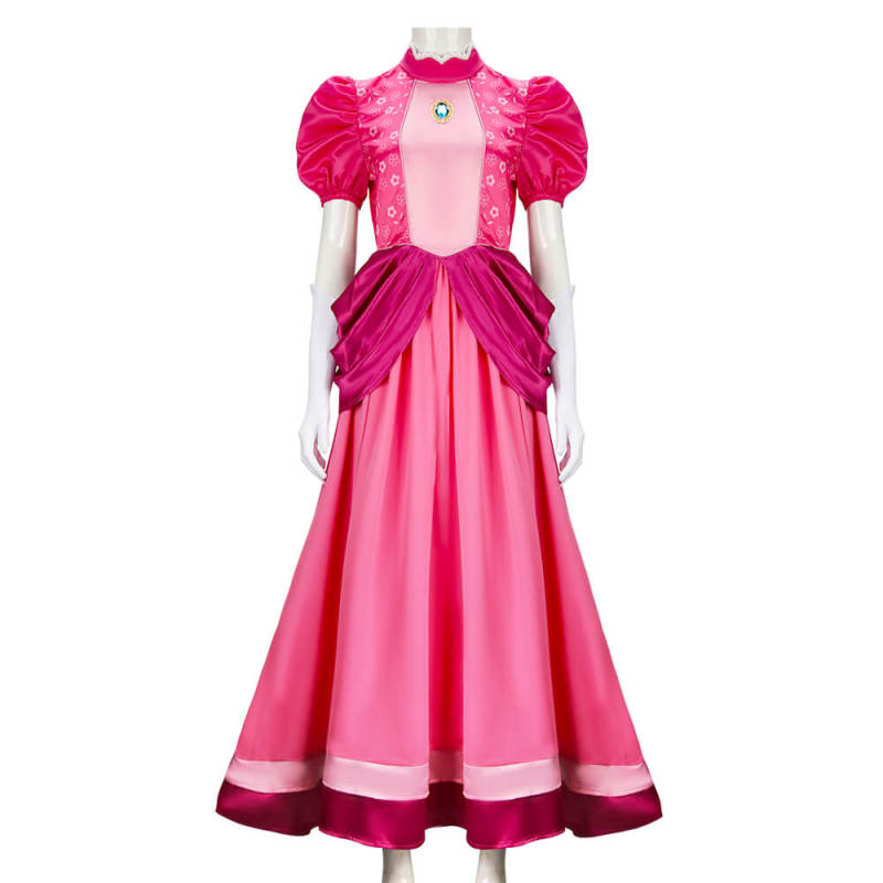 Deluxe Women Super Mario Princess Peach Cosplay Costume In Stock Takerlama