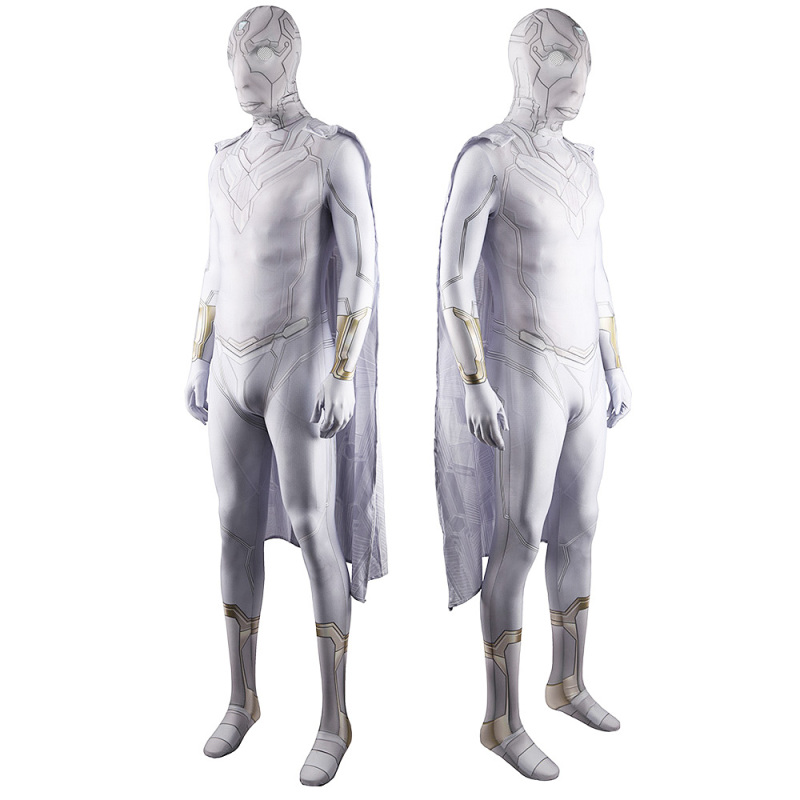 WandaVision White Vision Cosplay Costume Superhero Spandex Zentai Suit