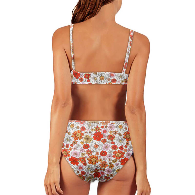 Daisy Jones & The Six Karen Sirko Floral Swimsuit Cosplay Monokini Summer Print Bikini