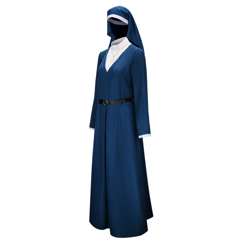 Mrs. Davis Nun Simone Blue Costume Betty Gilpin TV Series Outfits