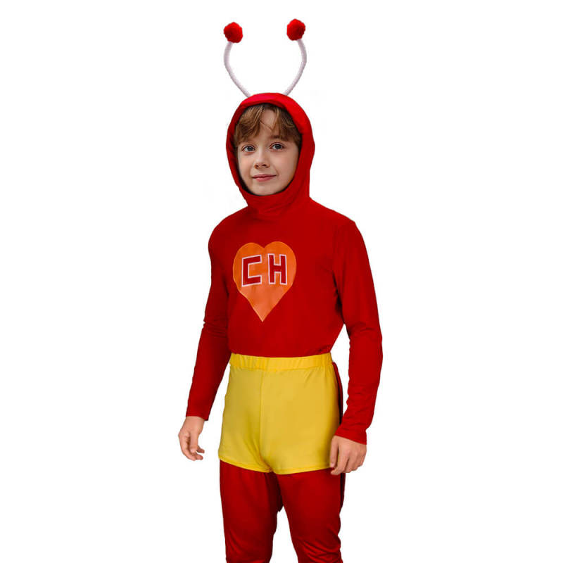 El Chapulín Colorado Kids Cosplay Costume Chespirito The Red Grasshopper Superhero Uniform In Stock-Takerlama