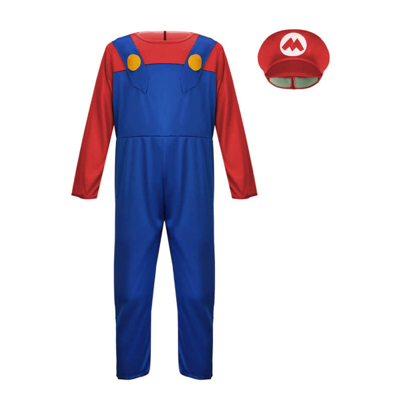 Child Super Mario Brothers Classic Mario Boxed Costume: Jumpsuit Cap Mustache In Stock-Takerlama