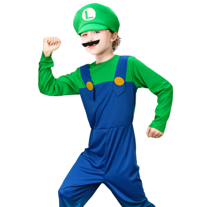 Child Luigi Costume - Super Mario Brothers In Stock-Takerlama
