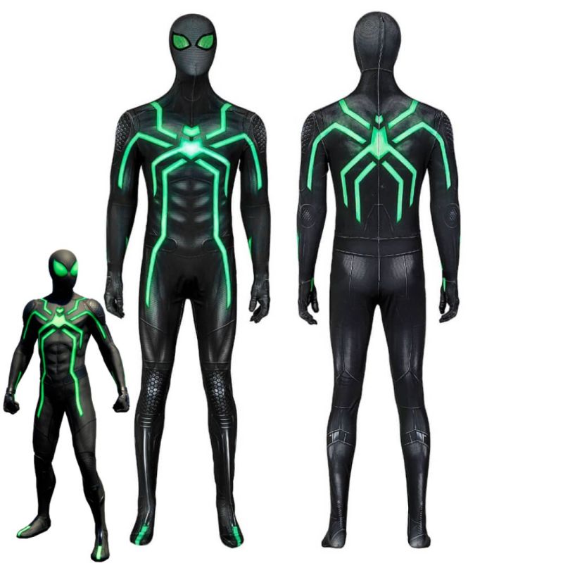 Spider Man PS4 Stealth Big Time Suit Cosplay Costume M L XL In Stock