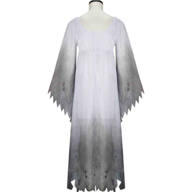 Gothic Victorian White Fancy Dress Women Gossamer Ghost Halloween Costume