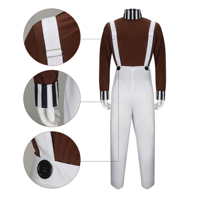 Adult Willy Wonka Oompa Loompa Cosplay Costume-Charlie and the Chocolate Factory S XL 2XL 3XL In Stock Takerlama
