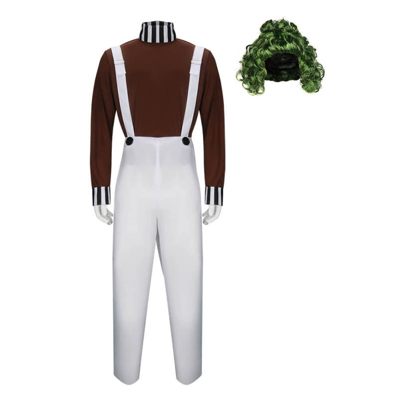 Adult Willy Wonka Oompa Loompa Cosplay Costume-Charlie and the Chocolate Factory S XL 2XL 3XL In Stock Takerlama
