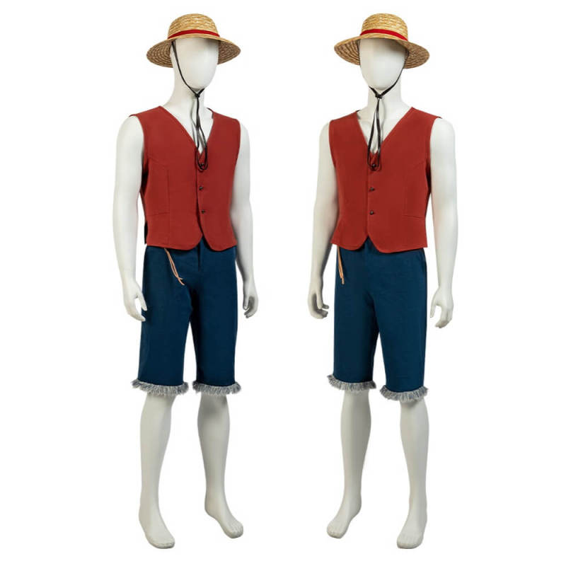 One Piece Monkey D. Luffy Cosplay Costume Straw Hat Luffy Travel Outfits M XL In Stock