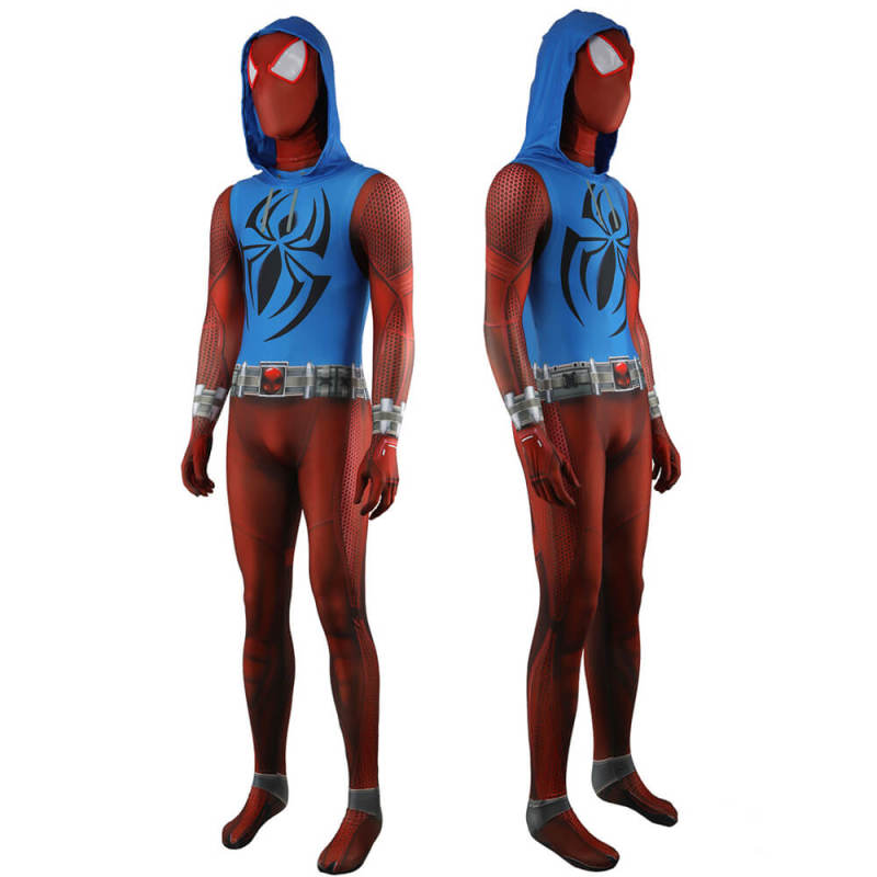 Spider-Man Across the Spider-Verse Scarlet Spider Halloween Cosplay Costume Ben Reilly Jumpsuit