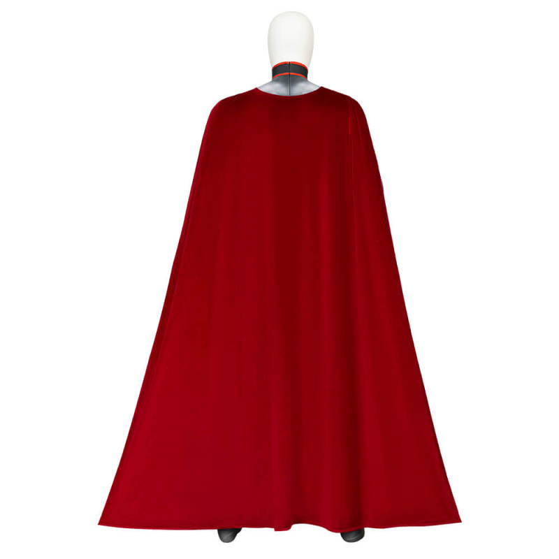 Superman Red Son Cosplay Costume Clark Kent Halloween Superhero Jumpsuit Cloak