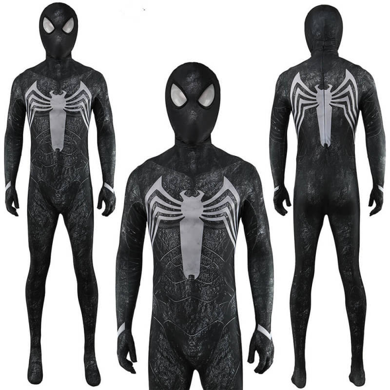 Spider-Man 3 Symbiote Peter Parker Costume Superhero Halloween Cosplay Jumpsuit With Mask
