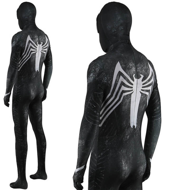 Spider-Man 3 Symbiote Peter Parker Costume Superhero Halloween Cosplay Jumpsuit With Mask