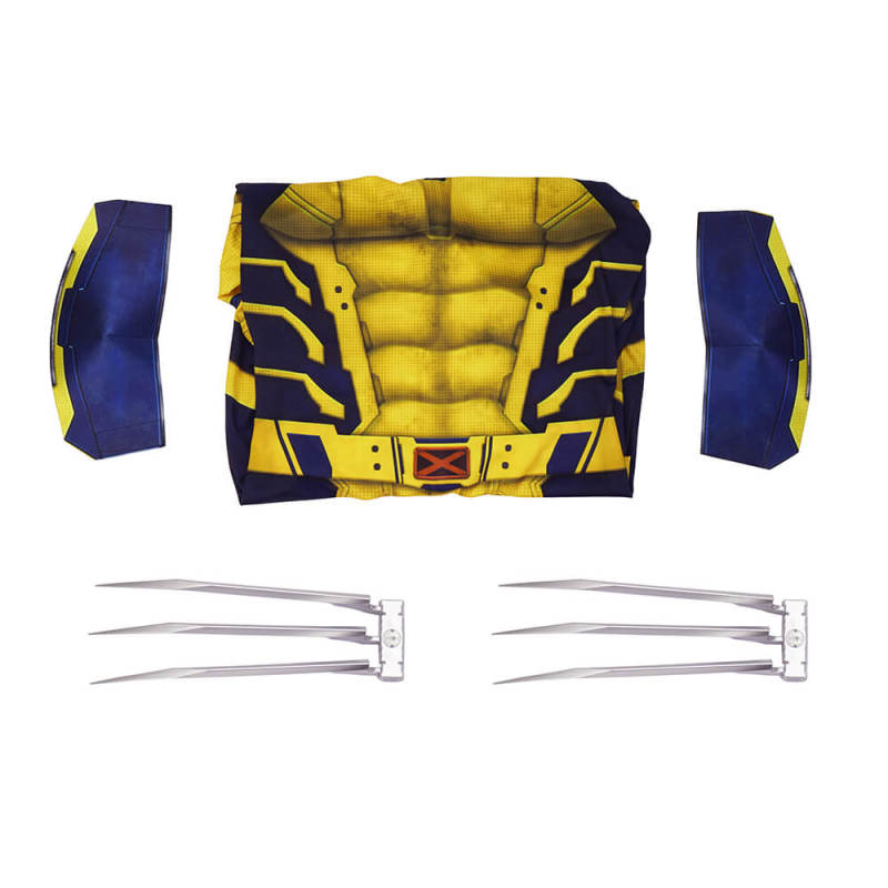 Deadpool 3 Wolverine Logan Halloween Costume Yellow 3D Printed Jumpsuit Kids Adult