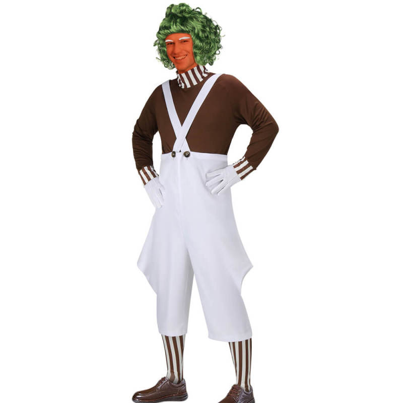 Deluxe Oompa Loompa Cosplay Costume With Wig-Charlie and the Chocolate Factory In Stock Takerlama