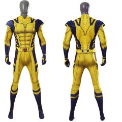 Deadpool 3 Wolverine Logan Halloween Costume Yellow 3D Printed Jumpsuit Kids Adult