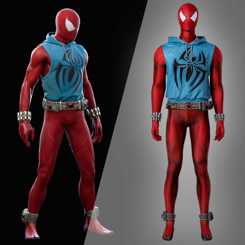 Spider-Man: Across the Spider-Verse Scarlet Spider Cosplay Costume M L XL 2XL In Stock