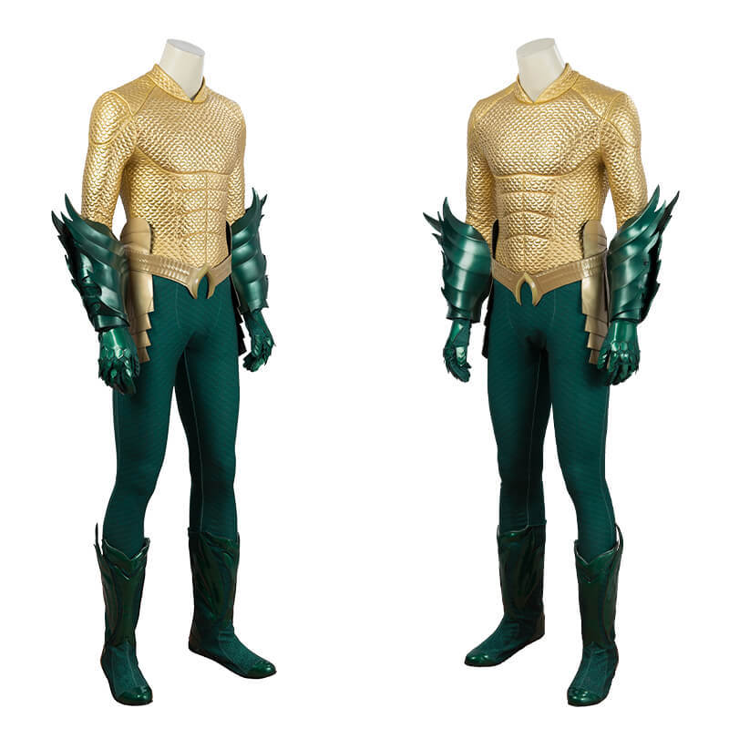 Aquaman Halloween Superhero Costume Adults Movie Arthur Curry Gold Suit Takerlama