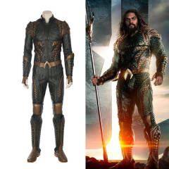 Deluxe Aquaman Arthur Curry Cosplay Costume Justice League Jumpsuit Shoes Takerlama