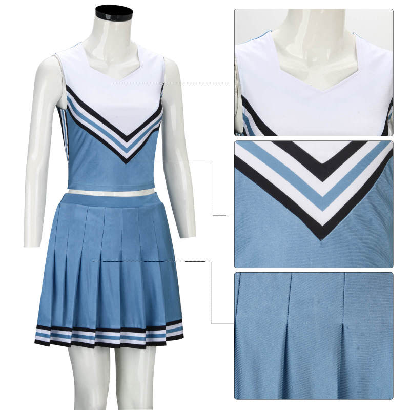 The Princess Diaries Olivia Rodrigo Good4U Cheer Costume Blue Cheerleader Dress-Takerlama