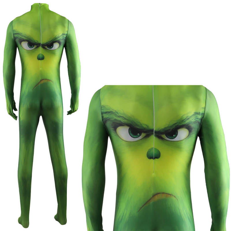 The Grinch Christmas Costume Spandex Jumpsuit Mask Green How the Grinch Stole Christmas Takerlama