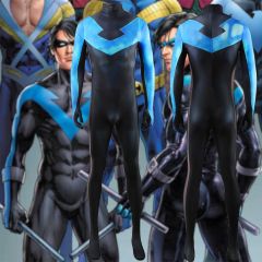 DC Nightwing Costume Superhero Cosplay Jumpsuit Adult Kids Takerlama