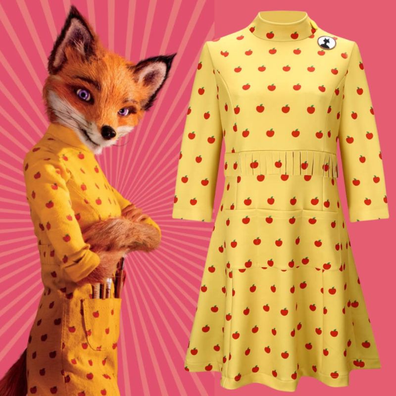 Mrs. Fox Dress Fantastic Mr. Fox Movie  Cosplay Costume Takerlama
