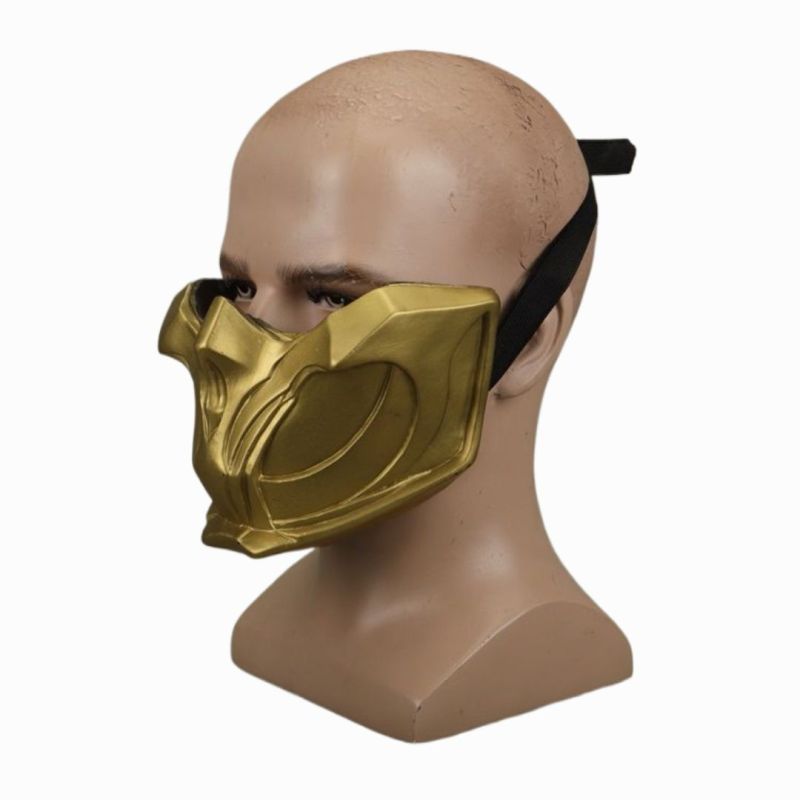 Mortal Kombat Scorpion Gold Mask Cosplay Props Accessories Takerlama