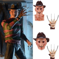 Freddy Krueger Cosplay Mask Glove Hat A Nightmare on Elm Street Adult Takerlama