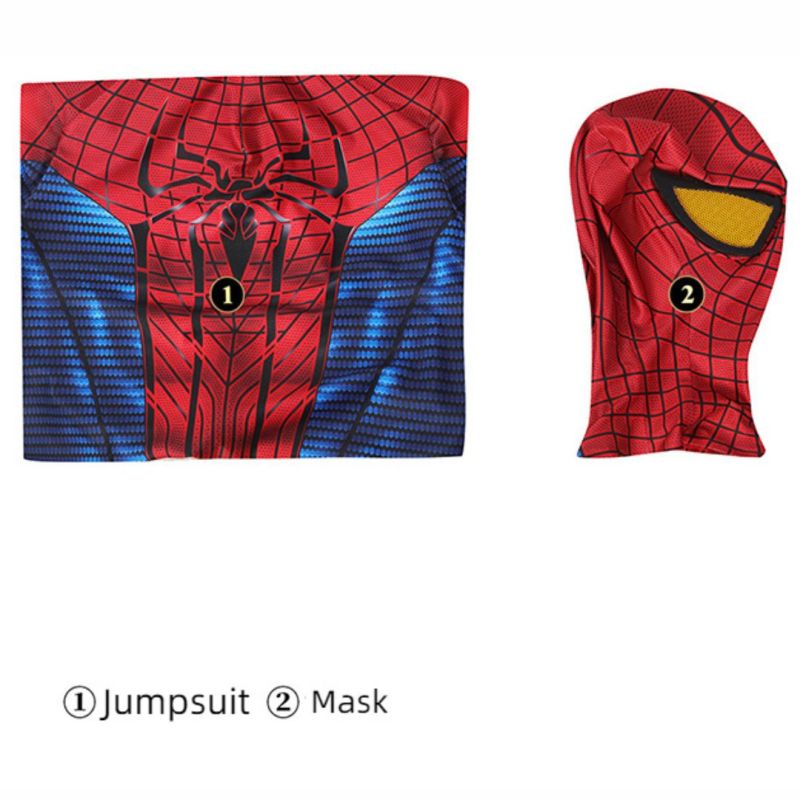 Takerlama The Amazing Spider-Man Peter Parker Cosplay Costume Superhero Jumpsuit Andrew Garfield