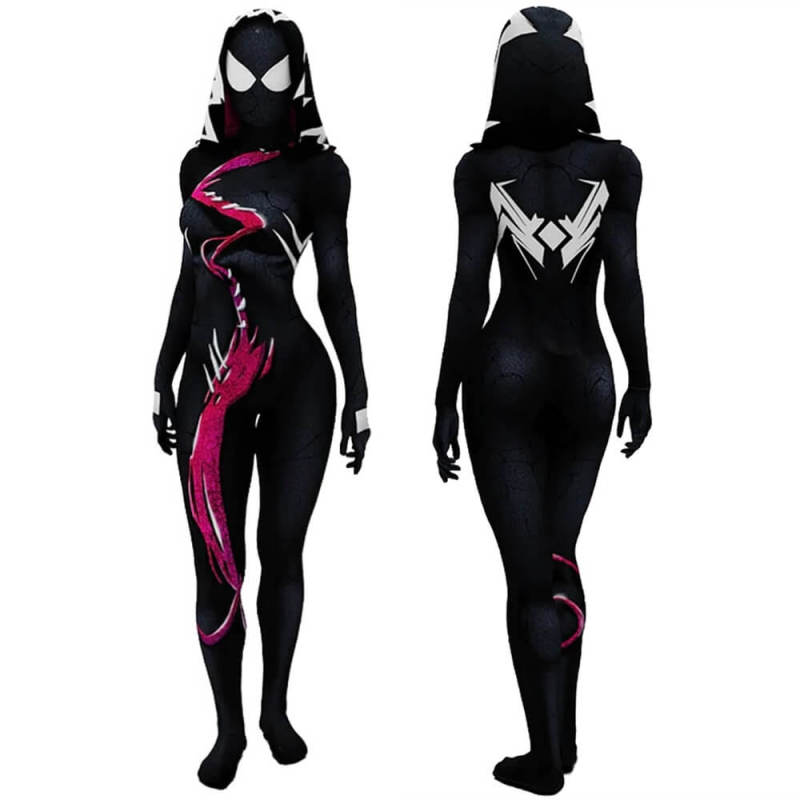 Takerlama Spider Gwen Venom Symbiote Bodysuit Cosplay Costume Adults Kids