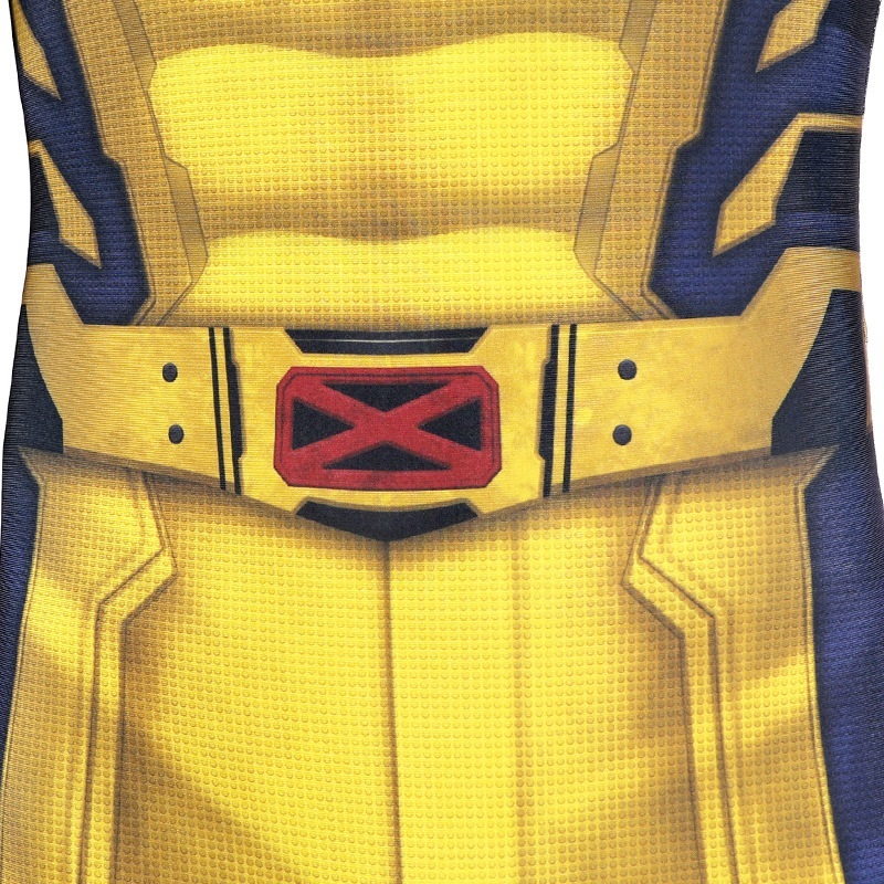 Takerlama Deadpool & Wolverine Cosplay Costume Yellow Sleeveless Bodysuit Spandex