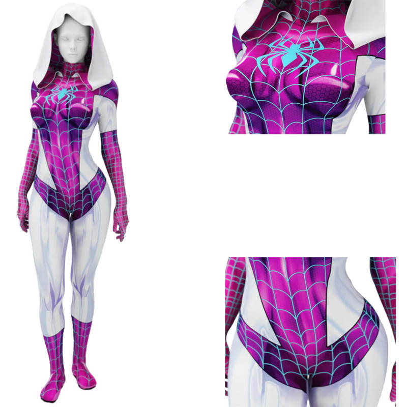 Takerlama Purple Spider Gwen Stacy Venom Symbiote Bodysuit