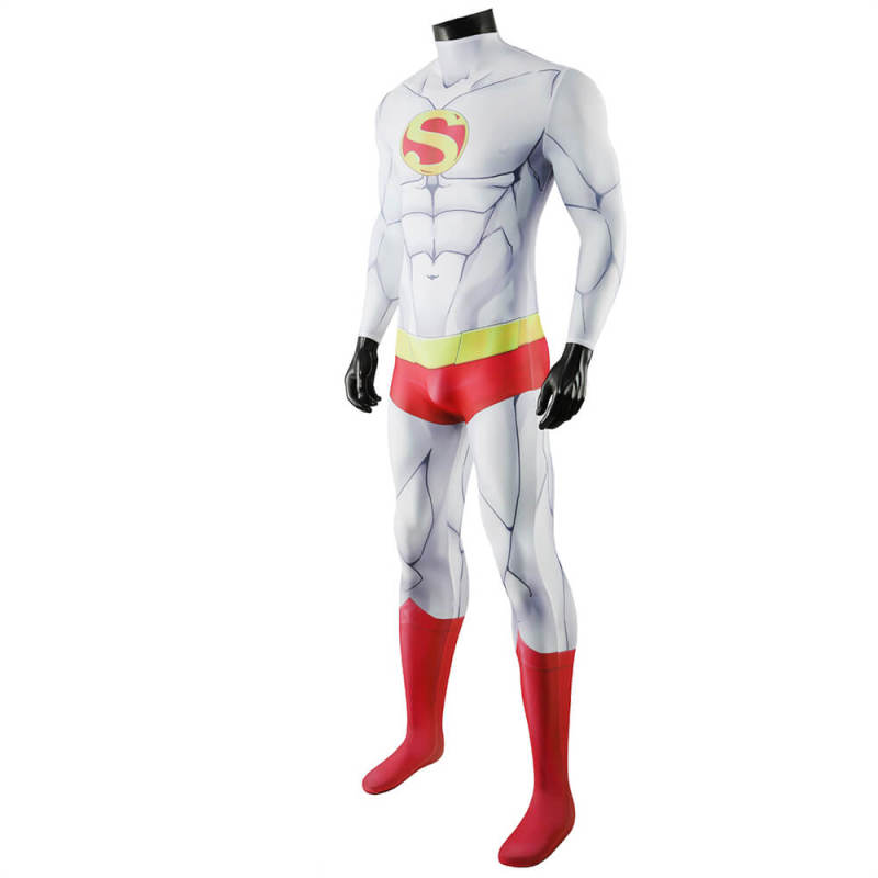 Takerlama Japanese Superman Cosplay Costume Jumpsuit Cloak Adults Kids