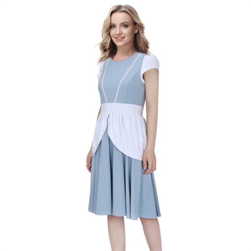 Takerlama Cinderella Twirl Princess Dress-Up Costume for Adult Women Blue