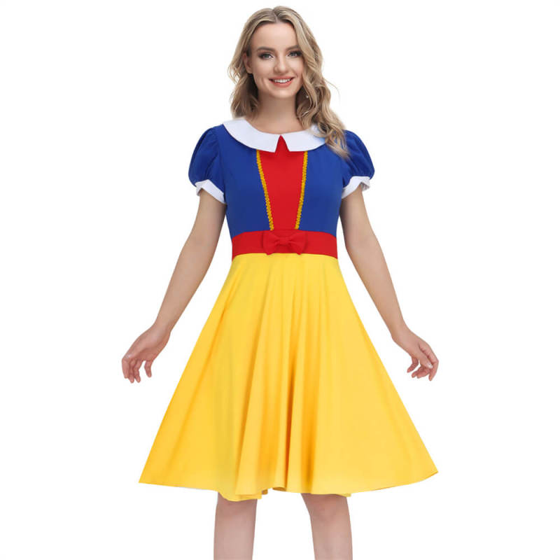 Takerlama Disney Snow White Twirl Dress Yellow Blue