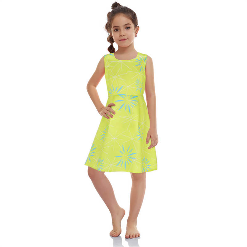 Inside Out 2 JOY Dress for Kids Cosplay Costume Short Summer Dress Gift Takerlama