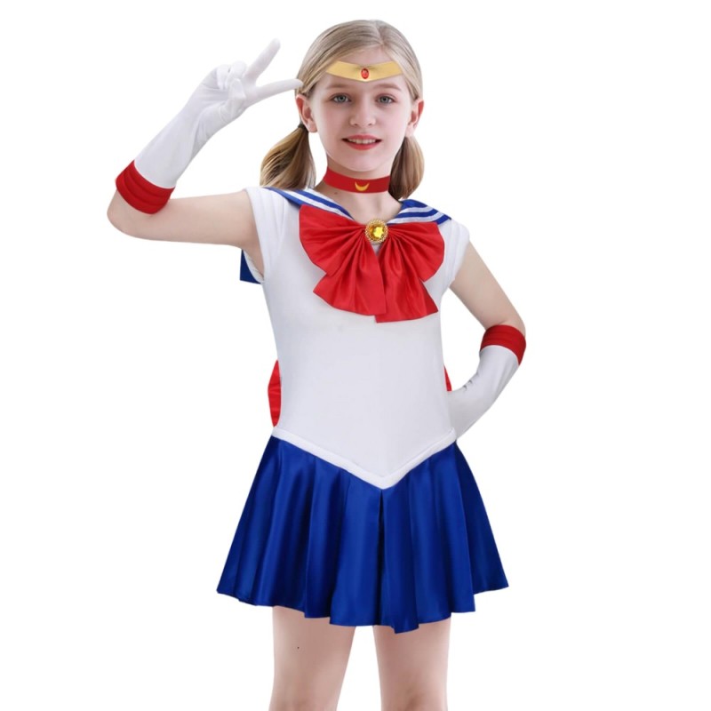 Tsukino Usagi Serena Cosplay Costume Princess Serenity Dress Child Girls Takerlama