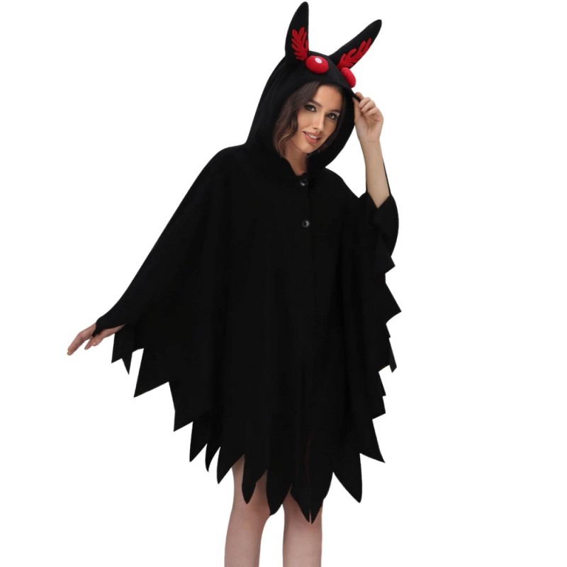 Takerlama Mothman Cosplay Costume Hooded Cape Christmas Party Unisex